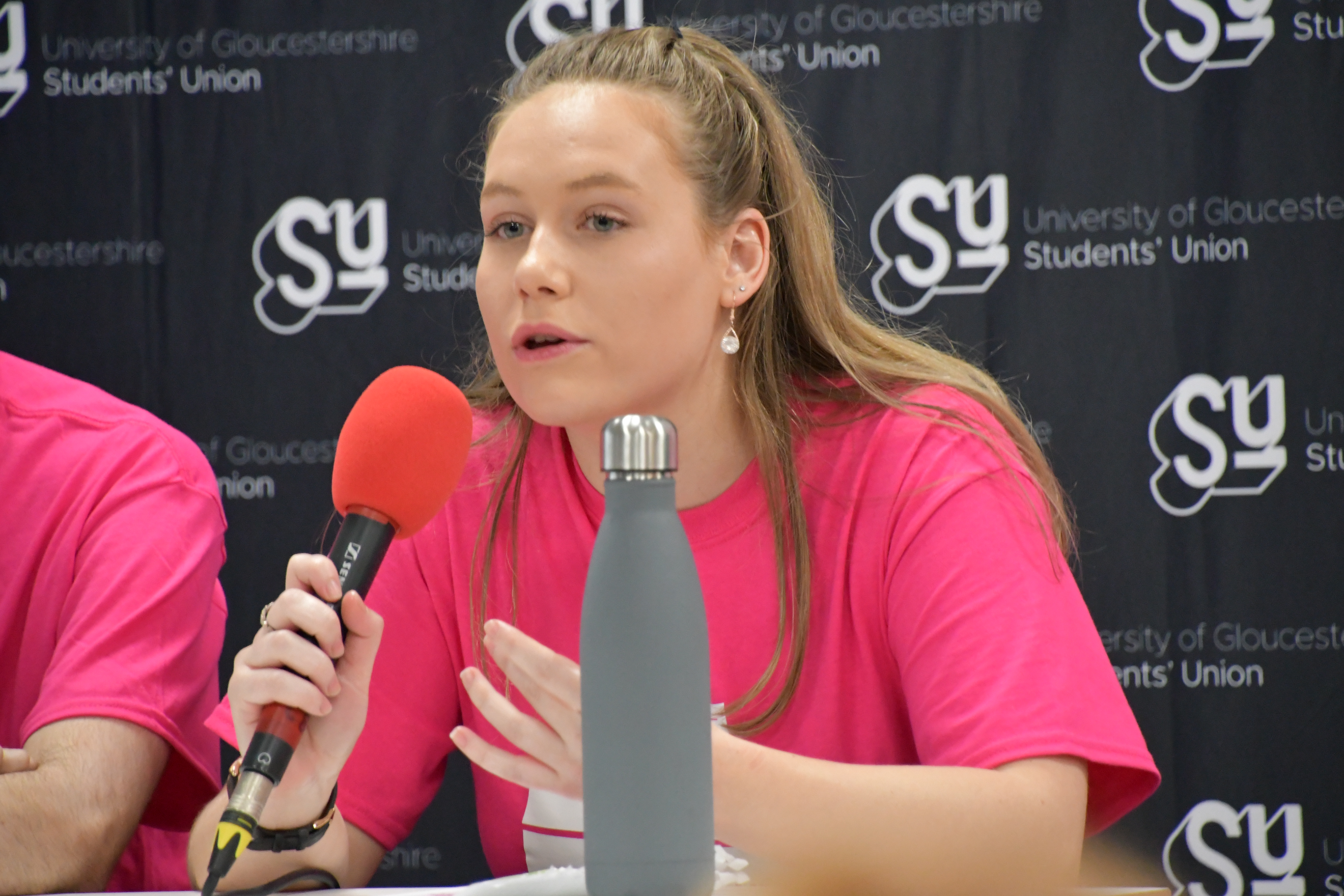 A student speaking during a UoGSU activity